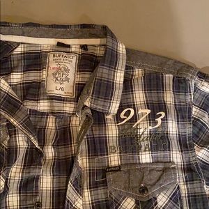 men’s plaid buffalo button down